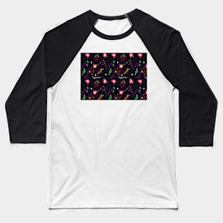 Wild flower abstract pattern Baseball T-Shirt